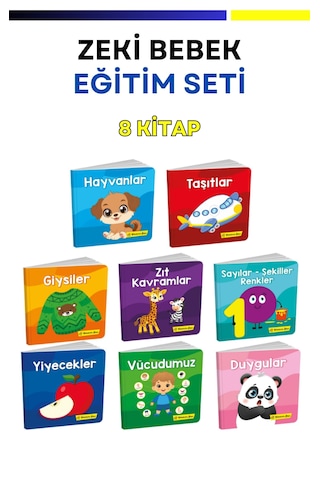 Bebek Eğitim Seti 6-24 Ay Zeki Bebek Kütüphanesi 8'li Set