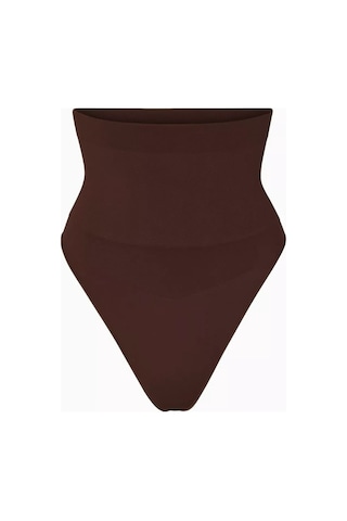 Skims Seamless Sculpt High - Waist Thong, Dikişsiz Yüksek Bel Külot Kahverengi