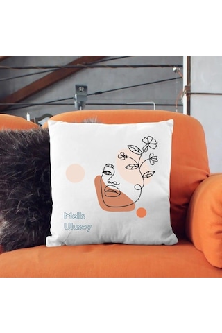 Kişiye Özel 8 Mart Kadınlar Günü Saten Yastık Kılıfı 50x50 Cm İsim Baskılı Dekoratif Kırlent Kılıfı İçi Boş Beyaz