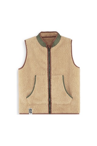 Denokids Erkek Çocuk Kahverengi Peluş Yelek Renkli