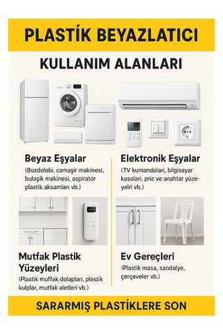 500 Ml Gnc Plastik Beyazlatıcı Jel - Sararmış Yüzeylere Son +eldiven+fırça Temizlik