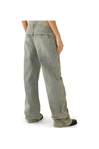 Entire Studios Unisex Rahat Kesim Oversized Kot Pantolon Mavi