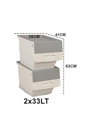 Motek Beyaz Tekerlekli Organizer Çok Amaçlı Saklama Kutusu 2x33 Lt