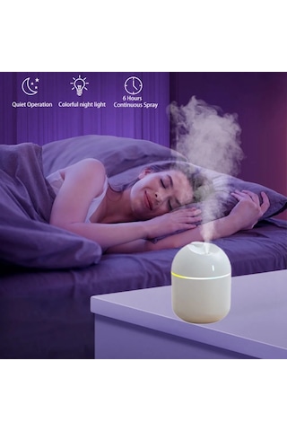 270 Ml Hava Nemlendirici Serin Mist Aroma Yayıcı Led Gece Lambası Kapanma Ev Pink
