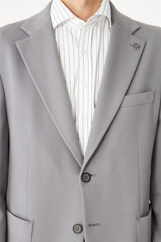 Gri Klasik Kesim Blazer Ceket Gri