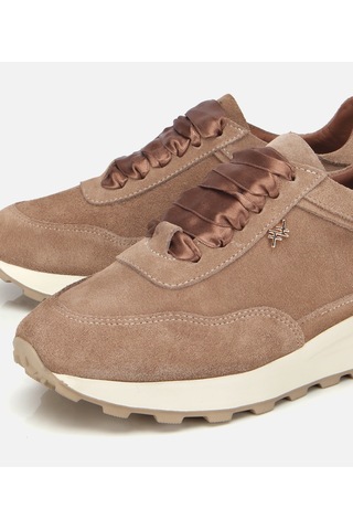 Hotiç Kadın Süet Deri Bej Bağcık Detaylı Yüksek Tabanlı Spor Ayakkabı 01ayh315410a340 01ayh315410a340 Bej