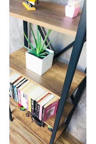 Metingüneşmobilya Güneş Metal Dekoratif Ahşap Kitaplık 60X180 Cm
