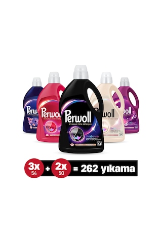 Perwoll Sıvı Çamaşır Deterjanı 3 X 2,97l 162 Yıkama Siyah+ Renkli + Beyaz + 2 X 2,75 100 Yıkama Çiçek Cazibesi + Çiçek Cazibesi Koyu Renkler set-hnkl-5084-5912 2750 ML