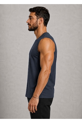 Axxel Erkek Füme Bisiklet Yaka Kolsuz T-shirt-d690