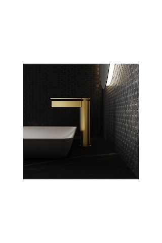Fj-6022 Mat Fırçalanmış Altın Yüksek Lavabo Bataryası Altın