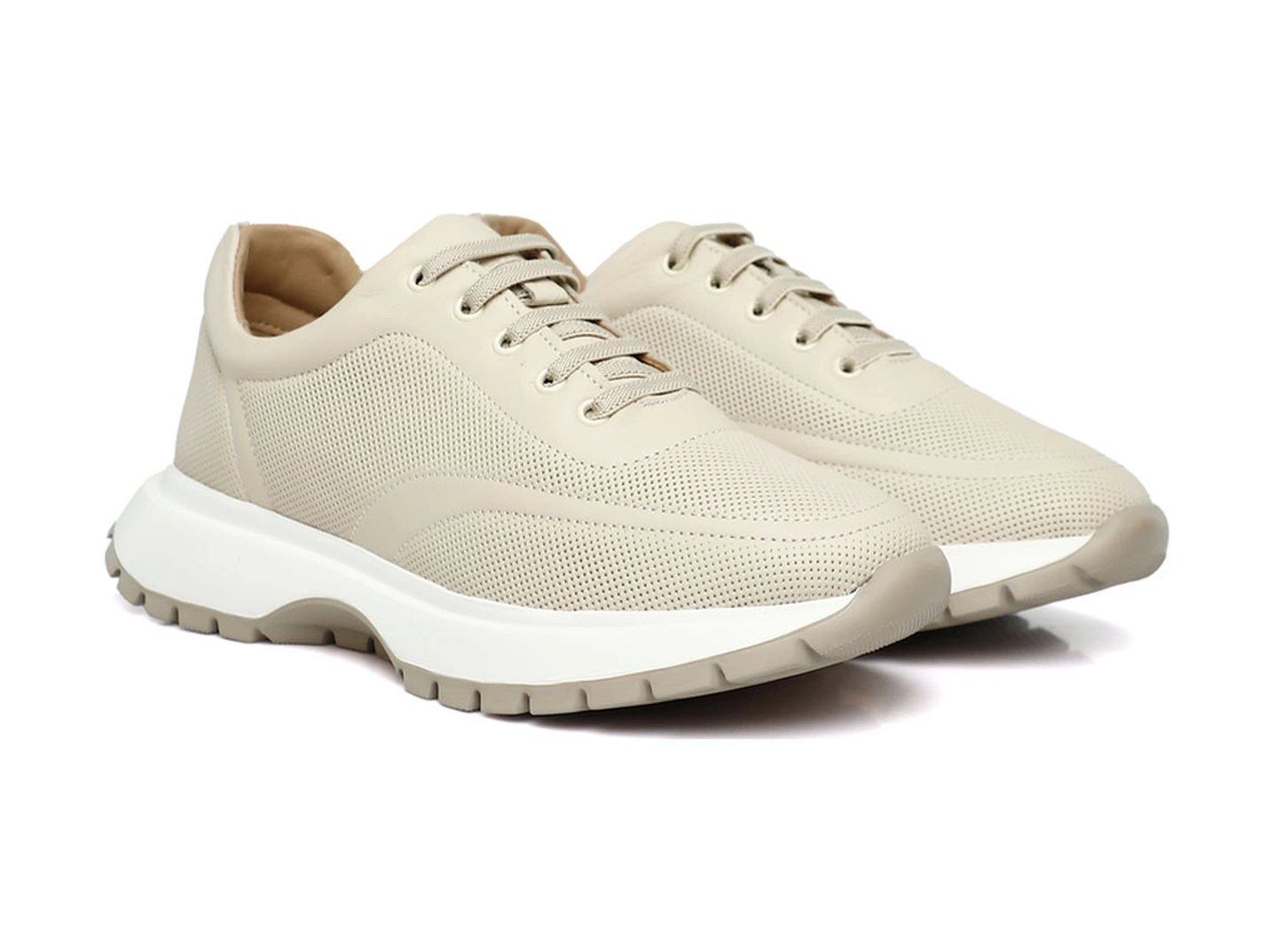 Gönderi(R) Gönderi R Kadın Bej Dolgu Taban Lastik Bağcıklı Hakiki Deri Sneaker Ddza83742545 Bej