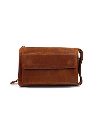 Alphaclub Bag Erkek Hakiki Crazy Deri Taba El Çantası Clutch Portföy Çanta