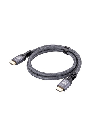 Hdmı 2.0 Erkek - Hdmı 2.0 Erkek 4k Ultra-hd Örgülü Adaptör Kablosu, Kablo Uzunluğu: 1.5m Gri