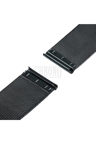 Saatse 18mm Siyah Hasır Paslanmaz Çelik Saat Kordonu Chr412