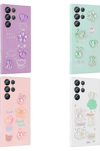 Galaxy Uyumlu S23 Ultra Kılıf Kabartma Figürlü Parlak Zore Toys Silikon Kapak