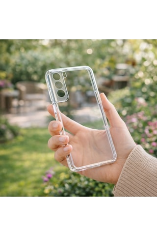Samsung Uyumlu Galaxy S21 Fe Kılıf Şeffaf Kamera Korumalı 3d