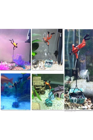 Vkemall Akvaryum Zenginleştirici: Siyah Dalga Dalgıç Ve Hazine Sandığı, Balık Tankı Oksijenatörü Ve Dekoratif Aksesuar Hava Pompa Gerektirir