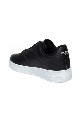 Best Of 042-25 Deri Anatomik Bağcıklı Sneaker Siyah Beyaz 36-40 Siyah