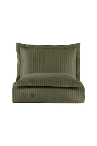 Elegante %100 Pamuk Saten Yatak Örtüsü Seti Haki Bej