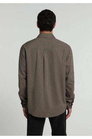 Colin's Colins Regular Fit Shirt Neck Düz Erkek Kahverengi Uzun Kol Gömlek Cl1073845 Q1.v2 Brw