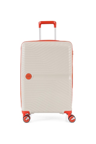 Ççs 5239 Polipropilen Büyük Boy Valiz Beyaz-turuncu Beyaz - Turuncu