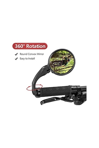 Rockbros Bisiklet Aynası Evrensel 360 Döner Dikiz Aynası Hd Bisiklet Aynası E-bisiklet Mtb Yol Bisikleti İçin Katlanır Bisiklet