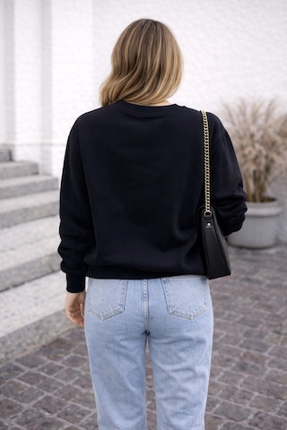 Cloudymood Unisex Kadın Oversize Sweatshirt Basic Bisiklet Yaka Uzun Kollu Günlük Rahat Sweat Siyah - 843911129 Siyah
