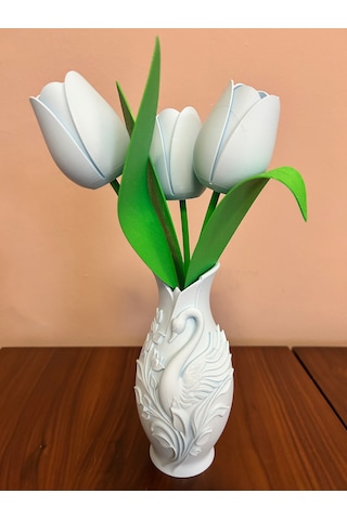 Vazo Dekoratif 3d Açık Mavi