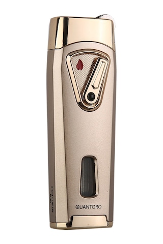 Quantoro Çift Torch Pürmüz Rose Gold Metal Puro Çakmağı - Trz1054