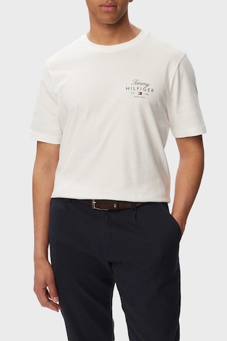 Tommy Hilfiger Logolu % 100 Pamuk Regular Fit Bisiklet Yaka T Shirt Erkek T Shirt Mw0mw43224 Ybr Beyaz