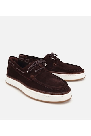 Hotiç Erkek Süet Deri Kahverengi Bağcık Detaylı Günlük Loafer 02ayh319380a480 02ayh319380a480