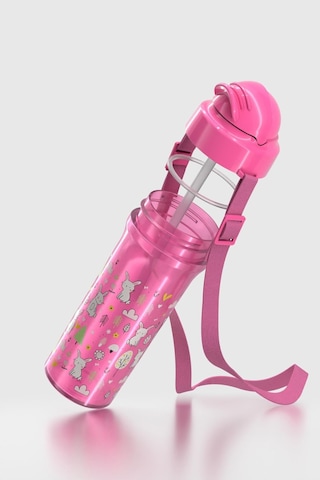 Renga Migo Tavşan Desenli 300 Ml Askılı Pipetli Pp Bebek Suluk 912013 Pembe Pembe