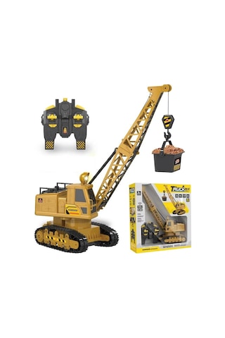 Şarjlı Işıklı Sesli Kumandalı Duman Atan 1:20 Ölçek Oyuncak Vinç Çok Renkli