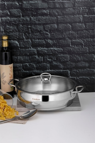 Cooker 18/10 Çelik Lara 28cm Basık Tencere 5.5litre