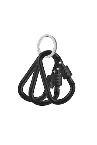 Microcase Vidalı Kilitli Karabina Askı 5.5 Cm - Çok Amaçlı D Tipi Kamp Anahtarlık Çanta Kampçılık Ekipman Sabitleme Kancası Siyah 3 Adet - Al5886