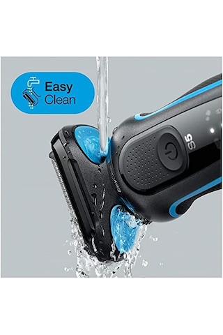 Braun Series 5s Erkek Tıraş Makinesi, 3 Esnek Bıçağa Sahip Elektrikli Tıraş Makinesi, Hassas Düzeltici, 3 Günlük Sakal Düzeltici, 50 Dakika Çalışma Süresi, Easyclick Ataşmanları, Islak Ve Kuru, B1820s, Mavi