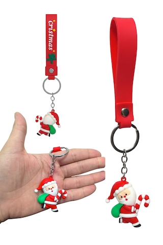 Yılbaşı Temalı Anahtarlık Yeni Yıla Özel Sevimli Ve Anlamlı Hediye Kırmızı