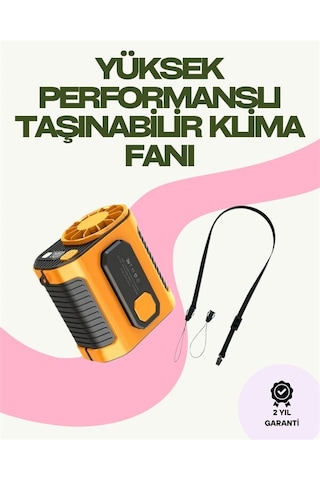Dijital Göstergeli Turbo Taşınabilir Fan - Usb Type-c 3 Serinlik Modu