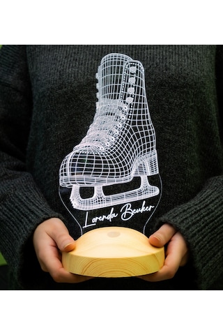 Buz Pateni 3d Led Lamba Artistik Buz Pateni Sporcusuna Özel Hediye, Buz Pateni Sporcu Ve Antrenör Hediyesi Edea, Jackson