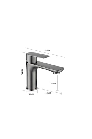 Faumix ANT0090 Lavabo Bataryası Antrasit Gri Pirinç