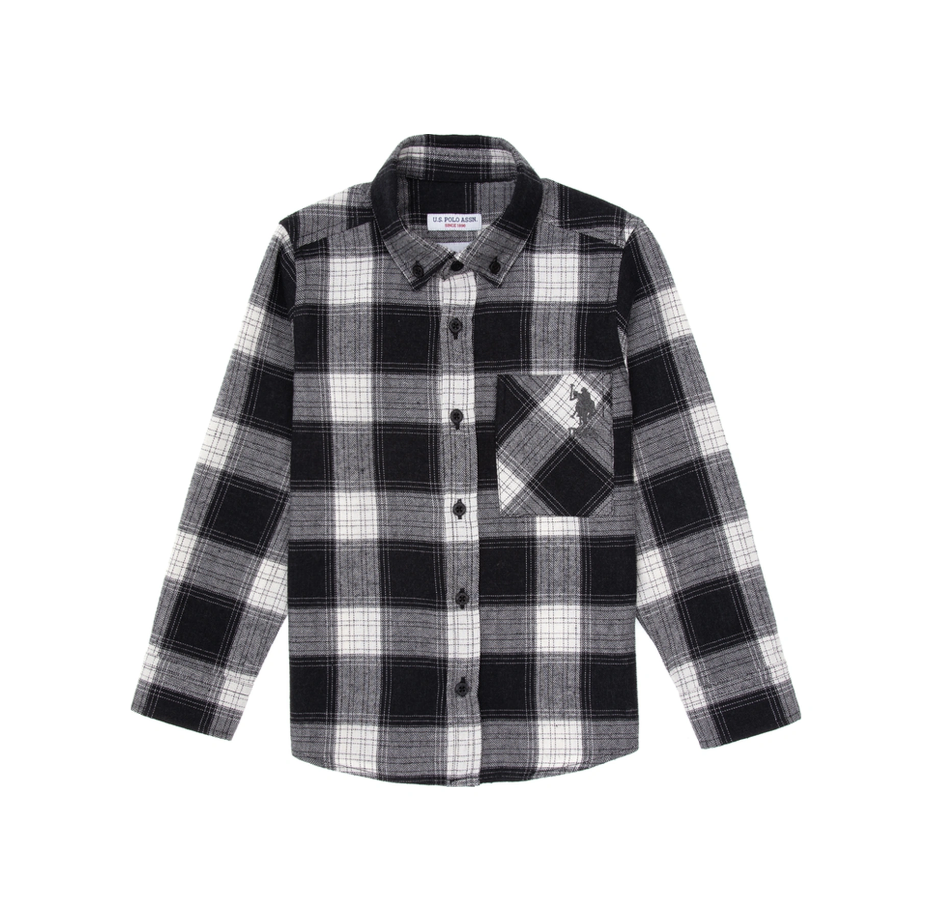 U.s. Polo Assn. Erkek Çocuk Siyah Gömlek Desenli 50316669-vr046 Siyah