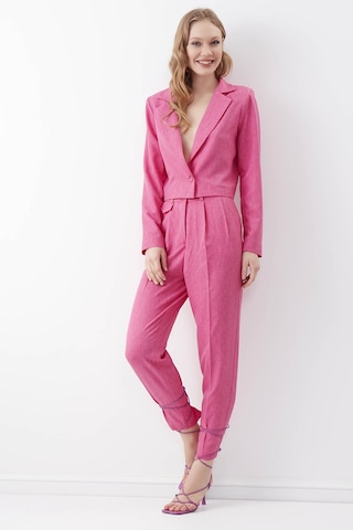 Vitrin Küçük Kapak Cepli Havuç Pantolon Fuşya