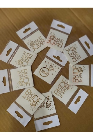 Bride To Be 1 Bride 10 Team Bride Gold Renkli Geçici Dövme Model 2