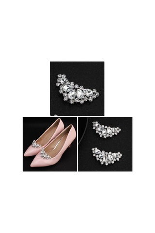 Pırıltılı Rhinestone Kristal Çiçek Ayakkabı Klipleri - Gelin Düğün Partisi Ayakkabı Dekorasyonu Çok Renkli