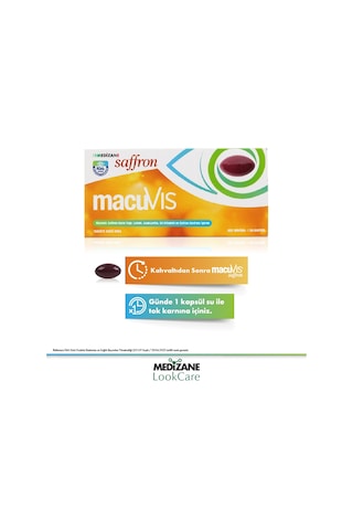 Medizane LookCare MacuVIS Saffron Gıda Takviyesi 30 Kapsül
