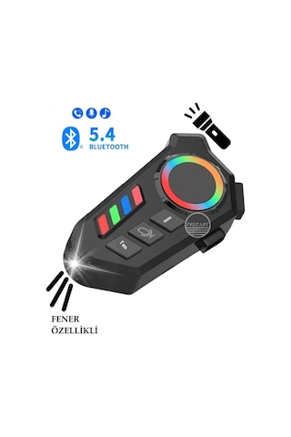 Fener Işık Özellikli Kask Kulaklık Su Geçirmez Bluetooth 5.4 Motosiklet Kask Kulaklığı Rgb Işıklı