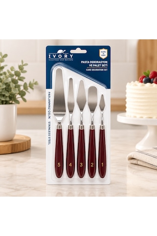 5 Parça Pasta Spatulası Krem