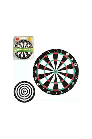 Çift Taraflı Dart Tahtası Ve 4 Adet Metal Uçlu Ok 30 CM Bullseye