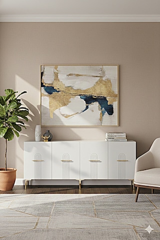 Ka1808bg İda Konsol ,tv Sehpası Beyaz-gold 180cm