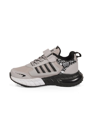 Lafonten Cırt Bantlı Kalın Tabanlı Buz-siyah Erkek Çocuk Yürüyüş Ve Spor Ayakkabı Sneaker 748 Cilt